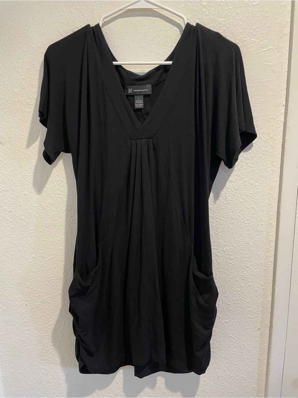 ✨ INC Classy Draped V-Neck Pocket LBD Dress • L